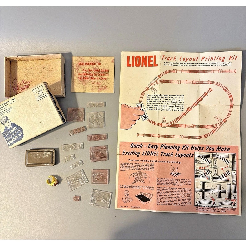 Postwar Lionel Printing Kit 1954 O/O-27 Gauge Track Layout Railroad Premium